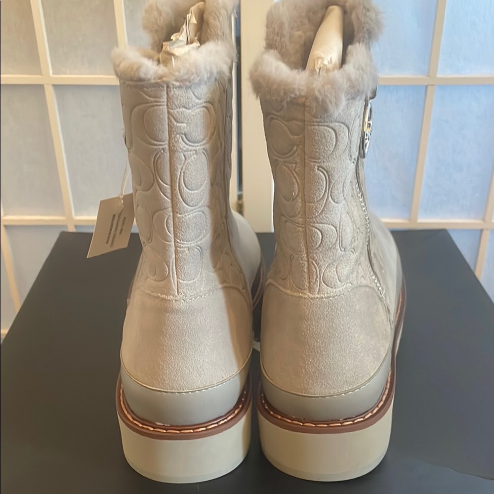Coach Women's Gray Suede Ankle Boots - Picture 6 of 9